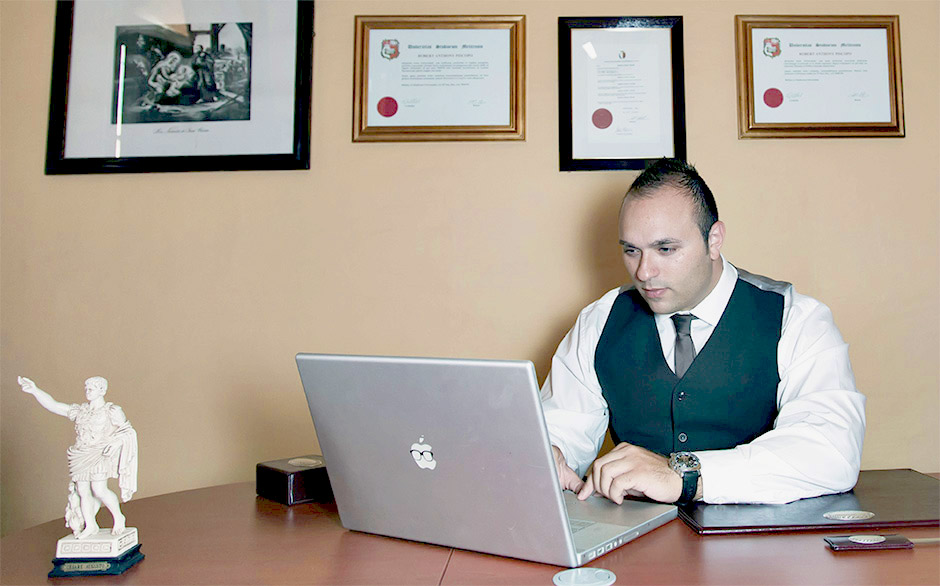Dr. Robert Piscopo at work in the office